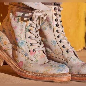 Free People Santa Fe Lace Up Boots Floral